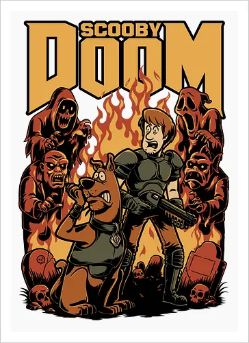 Classic Cartoon FPS Horror Game - Cartoon, First-person Shooter, Ghosts, Ghost, 80s Cartoons, 80s, 1980s, 80's, Retro Cartoon, Retro Vintage, Retro, Vintage, Fps Gaming, First Person Shooter, Horror, Game, Video Game, Games, Video Games, Awesome, Poster, Cool, Mashup, Nostalgia, Nostalgic, Animation, Animated, Animated Series, Tv Show, Paranormal, Investigate, Investigation, Mystery, Mysterious, Halloween, Spooky Season, Spooky, Creepy, Scary, Graveyard, Monsters, Monster, Fire - Artprint