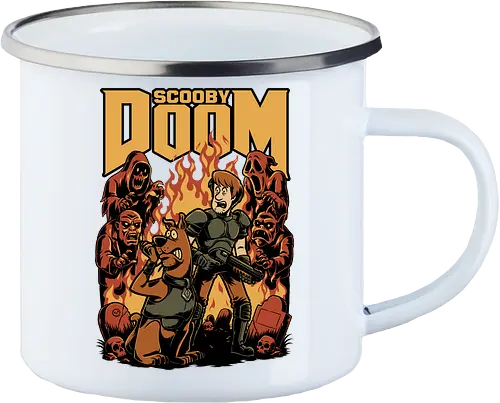 Classic Cartoon FPS Horror Game - Cartoon, First-person Shooter, Ghosts, Ghost, 80s Cartoons, 80s, 1980s, 80's, Retro Cartoon, Retro Vintage, Retro, Vintage, Fps Gaming, First Person Shooter, Horror, Game, Video Game, Games, Video Games, Awesome, Poster, Cool, Mashup, Nostalgia, Nostalgic, Animation, Animated, Animated Series, Tv Show, Paranormal, Investigate, Investigation, Mystery, Mysterious, Halloween, Spooky Season, Spooky, Creepy, Scary, Graveyard, Monsters, Monster, Fire - Enamel Mug