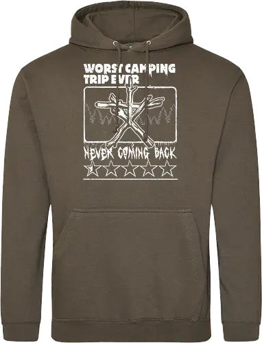 Horror Movie Witch Camping - Found Footage, Nostalgia, Nostalgic, Witch, Forest, Forest Spirit, Spirit, Hiking, Camping, Horror, Classic Horror, Horror Movies, Nostalgic Horror, 90s, 90s Movies, 90's, Halloween, Spooky, Spooky Season, Scary, Creepy, Retro Vintage, Vintage, Retro, Old Movies, Monsters, Monster, Wood, Wooden, Stick, Magic, Magical, Ritual, Symbol - Standard Hoodie