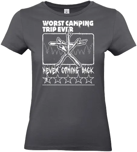 Horror Movie Witch Camping - Found Footage, Nostalgia, Nostalgic, Witch, Forest, Forest Spirit, Spirit, Hiking, Camping, Horror, Classic Horror, Horror Movies, Nostalgic Horror, 90s, 90s Movies, 90's, Halloween, Spooky, Spooky Season, Scary, Creepy, Retro Vintage, Vintage, Retro, Old Movies, Monsters, Monster, Wood, Wooden, Stick, Magic, Magical, Ritual, Symbol - Standard T-Shirt (Women)