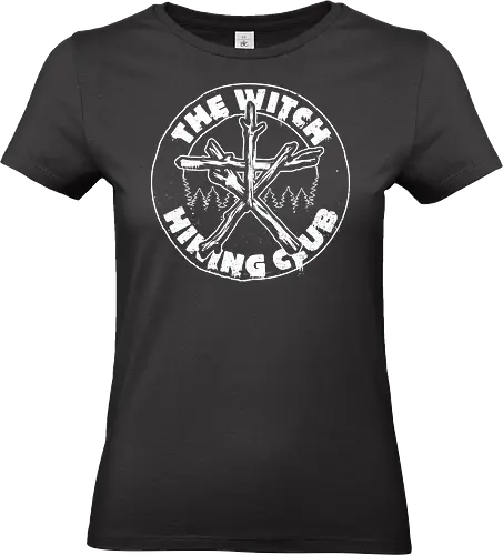 Horror Movie Witch Hiking Club - Witch, Found Footage, Forest, Forest Spirit, Spirit, Hiking, Camping, Horror, Classic Horror, Horror Movies, Nostalgic Horror, Nostalgia, Nostalgic, 90s, 90s Movies, 90's, Halloween, Spooky, Spooky Season, Scary, Creepy, Retro Vintage, Vintage, Retro, Old Movies, Monsters, Monster, Wood, Wooden, Stick, Magic, Magical, Ritual, Symbol - Standard T-Shirt (Women)
