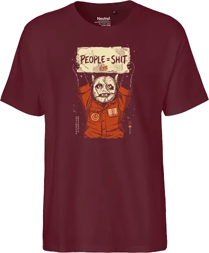 People = Shit - cat, funny, vintage, retro, japanese, metal, Metal, parody, heavy metal, dark humor, art print, funny cat, mask, sarcastic, mood - Fairtrade T-Shirt