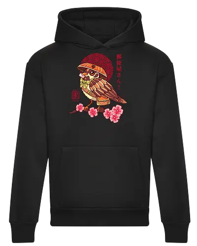 POST BIRD - japan, japanese, bird, sakura, cherry blossom, floral, cultural, post mail - Heavyweight Hoodie
