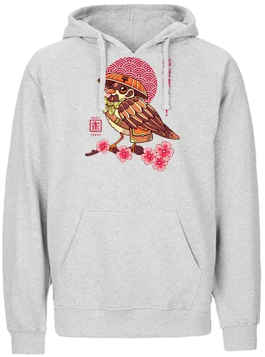 POST BIRD - japan, japanese, bird, sakura, cherry blossom, floral, cultural, post mail - Fairtrade Hoodie