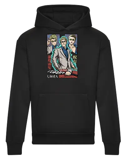 Nanami Kento Seven Seas Sorcerer - nanami kento, cool sorcerer, anime gift, suit style, stoic vibes, weeb, grade 1 sorcerer, Jujutsu - Heavyweight Hoodie