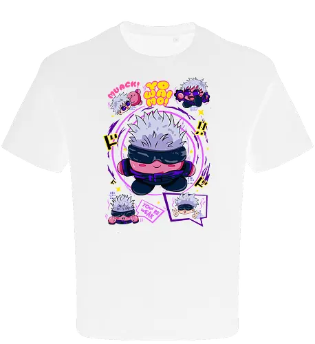 Pink Gojo Satoru Infinity Cute Mode - gojo satoru, Jujutsu, crossover, chibi style, funny anime, kawaii, otaku humor, anime lover gift - Oversize T-Shirt