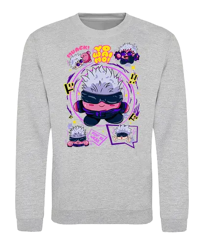Pink Gojo Satoru Infinity Cute Mode - gojo satoru, Jujutsu, crossover, chibi style, funny anime, kawaii, otaku humor, anime lover gift - Sweatshirt