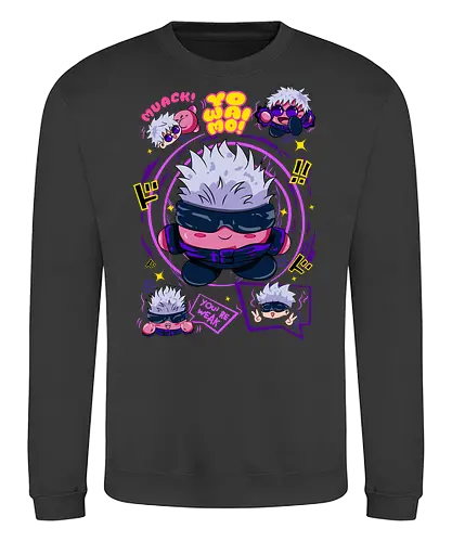 Pink Gojo Satoru Infinity Cute Mode - gojo satoru, Jujutsu, crossover, chibi style, funny anime, kawaii, otaku humor, anime lover gift - Sweatshirt
