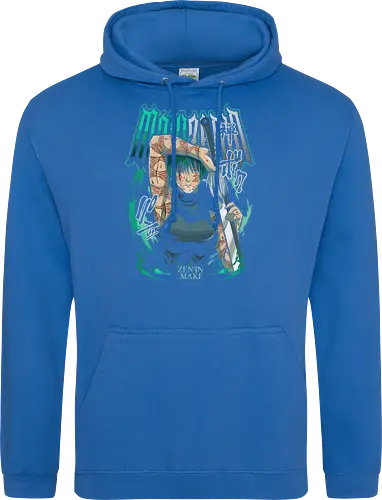 Maki Zenin Cursed Tools Warrior - maki zenin, Jujutsu, cursed tools, weeb, action hero, strong female character, teal aesthetic, anime fan gift - Standard Hoodie