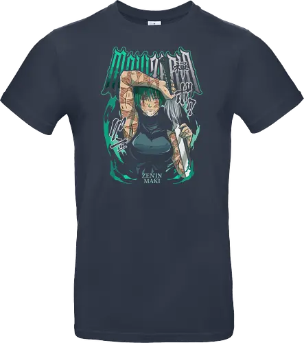 Maki Zenin Cursed Tools Warrior - maki zenin, Jujutsu, cursed tools, weeb, action hero, strong female character, teal aesthetic, anime fan gift - Standard T-Shirt