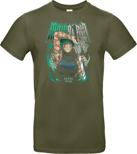 Maki Zenin Cursed Tools Warrior - maki zenin, Jujutsu, cursed tools, weeb, action hero, strong female character, teal aesthetic, anime fan gift - Standard T-Shirt