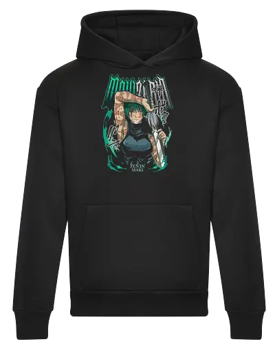 Maki Zenin Cursed Tools Warrior - maki zenin, Jujutsu, cursed tools, weeb, action hero, strong female character, teal aesthetic, anime fan gift - Heavyweight Hoodie
