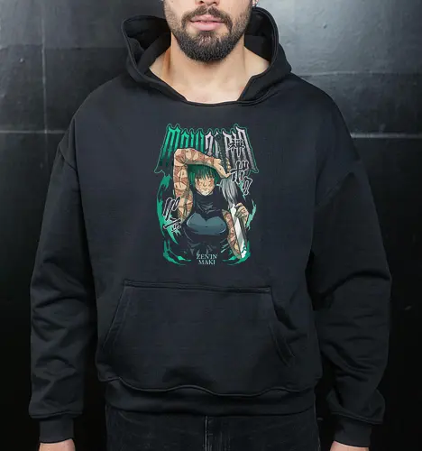 Maki Zenin Cursed Tools Warrior - maki zenin, Jujutsu, cursed tools, weeb, action hero, strong female character, teal aesthetic, anime fan gift - Cropped Hoodie