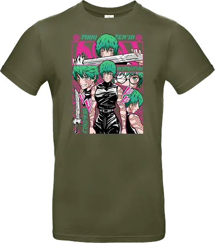 Maki Zenin Restriction Unleashed - maki zenin, Jujutsu, restriction arc, pink and black, powerful female, manga style, otaku gift, shounen anime - Standard T-Shirt