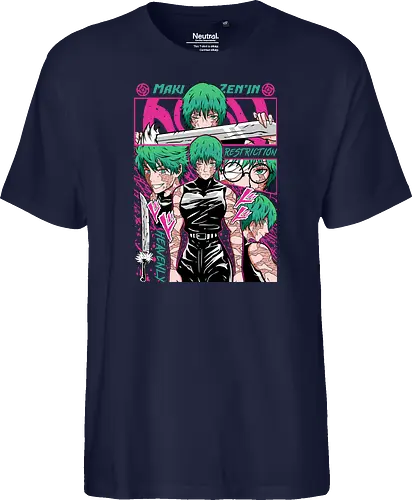 Maki Zenin Restriction Unleashed - maki zenin, Jujutsu, restriction arc, pink and black, powerful female, manga style, otaku gift, shounen anime - Fairtrade T-Shirt