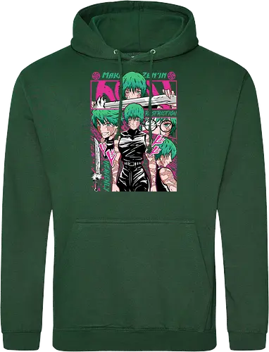 Maki Zenin Restriction Unleashed - maki zenin, Jujutsu, restriction arc, pink and black, powerful female, manga style, otaku gift, shounen anime - Standard Hoodie