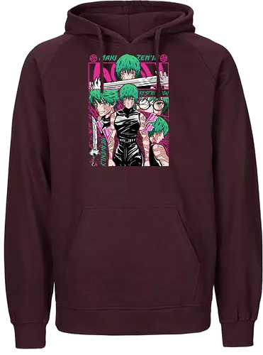 Maki Zenin Restriction Unleashed - maki zenin, Jujutsu, restriction arc, pink and black, powerful female, manga style, otaku gift, shounen anime - Fairtrade Hoodie