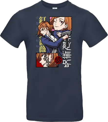 Nobara Kugisaki Hammer Down Attitude - nobara kugisaki, Jujutsu, fierce female, cursed nail, urban anime, otaku gift, anime lover, orange hair - Standard T-Shirt