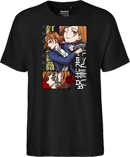 Nobara Kugisaki Hammer Down Attitude - nobara kugisaki, Jujutsu, fierce female, cursed nail, urban anime, otaku gift, anime lover, orange hair - Fairtrade T-Shirt