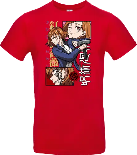 Nobara Kugisaki Hammer Down Attitude - nobara kugisaki, Jujutsu, fierce female, cursed nail, urban anime, otaku gift, anime lover, orange hair - Standard T-Shirt