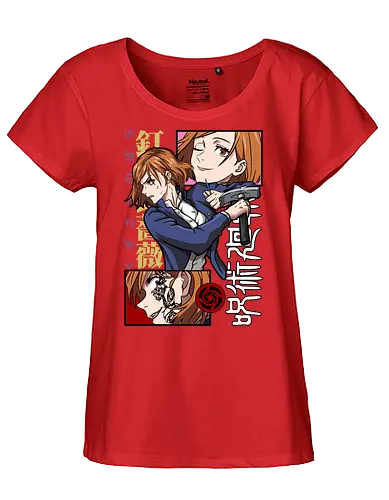 Nobara Kugisaki Hammer Down Attitude - nobara kugisaki, Jujutsu, fierce female, cursed nail, urban anime, otaku gift, anime lover, orange hair - Fairtrade Girl Shirt
