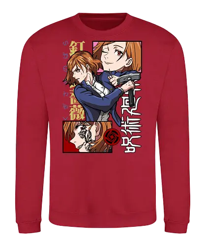 Nobara Kugisaki Hammer Down Attitude - nobara kugisaki, Jujutsu, fierce female, cursed nail, urban anime, otaku gift, anime lover, orange hair - Sweatshirt