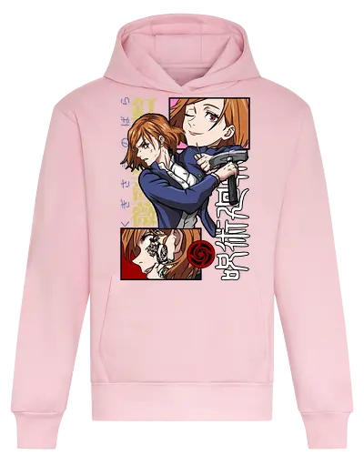 Nobara Kugisaki Hammer Down Attitude - nobara kugisaki, Jujutsu, fierce female, cursed nail, urban anime, otaku gift, anime lover, orange hair - Heavyweight Hoodie