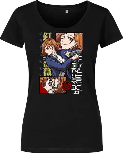 Nobara Kugisaki Hammer Down Attitude - nobara kugisaki, Jujutsu, fierce female, cursed nail, urban anime, otaku gift, anime lover, orange hair - Women T-Shirt