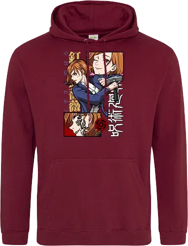 Nobara Kugisaki Hammer Down Attitude - nobara kugisaki, Jujutsu, fierce female, cursed nail, urban anime, otaku gift, anime lover, orange hair - Standard Hoodie