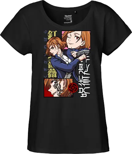 Nobara Kugisaki Hammer Down Attitude - nobara kugisaki, Jujutsu, fierce female, cursed nail, urban anime, otaku gift, anime lover, orange hair - Fairtrade Girl Shirt