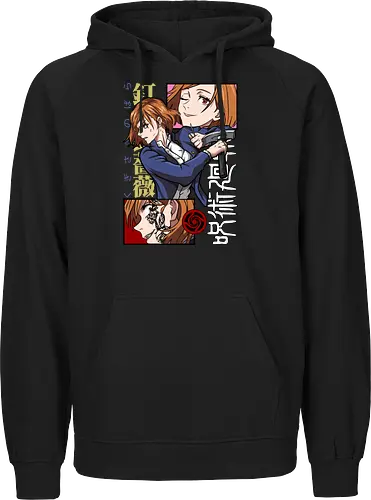Nobara Kugisaki Hammer Down Attitude - nobara kugisaki, Jujutsu, fierce female, cursed nail, urban anime, otaku gift, anime lover, orange hair - Fairtrade Hoodie
