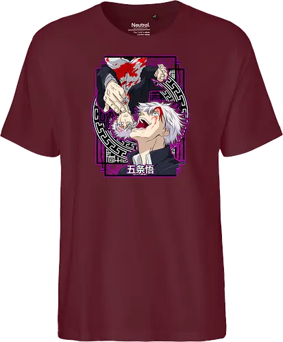Gojo Satoru Five Seals Infinite Power - gojo satoru, Jujutsu, five seals, purple aesthetic, six eyes unleashed, anime fan art, weeb birthday, strongest sorcerer - Fairtrade T-Shirt