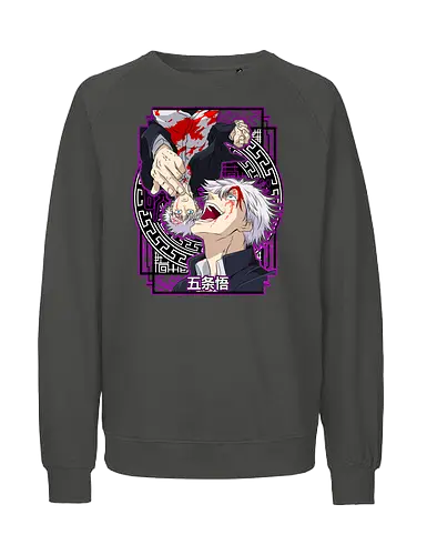 Gojo Satoru Five Seals Infinite Power - gojo satoru, Jujutsu, five seals, purple aesthetic, six eyes unleashed, anime fan art, weeb birthday, strongest sorcerer - Fairtrade Sweatshirt