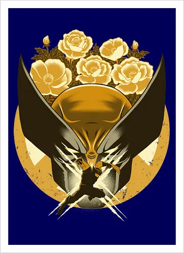 Mutant and Anemone - Wollvering, Superhero, Flowers - Artprint