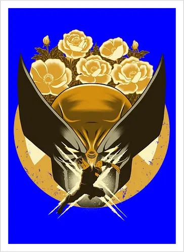 Mutant and Anemone - Wollvering, Superhero, Flowers - Artprint