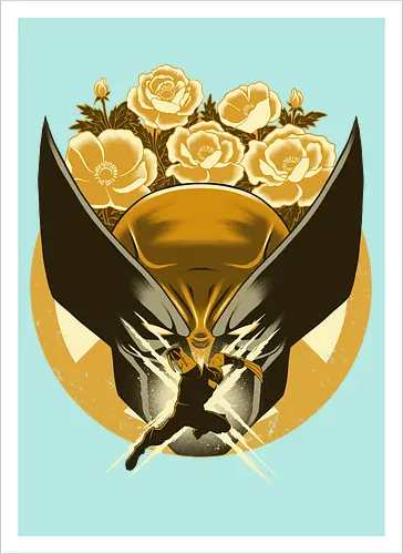 Mutant and Anemone - Wollvering, Superhero, Flowers - Artprint