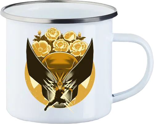 Mutant and Anemone - Wollvering, Superhero, Flowers - Enamel Mug