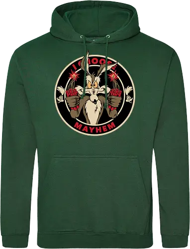 I choose mayhem  - acme, coyote, mayhem, cartoon, 90s, 80s, kids, comedy, retro cartoon, dumbwaystodie, tnt, bomb, dynamite - Standard Hoodie