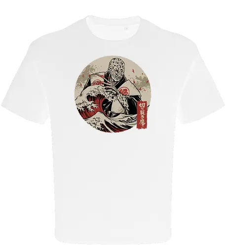 the nightmare samurai  - jasonvoorhees, freddy krueger, friday13th, horror movies, slasher, halloween town, hocus pocus, elmstreet, nightmare, waveoffkanagawa, japanese, shinobi, samurai, horror, halloween - Oversize T-Shirt
