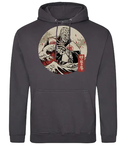 the nightmare samurai  - jasonvoorhees, freddy krueger, friday13th, horror movies, slasher, halloween town, hocus pocus, elmstreet, nightmare, waveoffkanagawa, japanese, shinobi, samurai, horror, halloween - Standard Hoodie