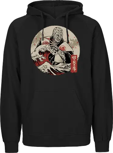 the nightmare samurai  - jasonvoorhees, freddy krueger, friday13th, horror movies, slasher, halloween town, hocus pocus, elmstreet, nightmare, waveoffkanagawa, japanese, shinobi, samurai, horror, halloween - Fairtrade Hoodie