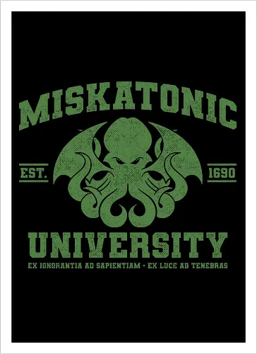 The Unknown University - book lover, bookworm, cosmic horror, cthulhu, dark academia, eldritch, gothic, halloween, horror, hp lovecraft, lovecraft, occult, octopus, reading, university - Artprint