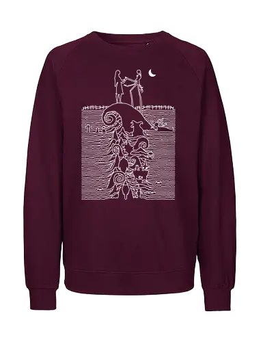 Nightmare Division - Nightmare, jack, sally, album cover, mash up, music cover parody, halloween, mayor, shock lock barrel, sandy claws - Fairtrade Sweatshirt