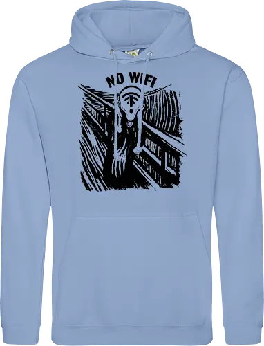 No Wifi - The Scream, horror, Edvard munch, wifi - Standard Hoodie