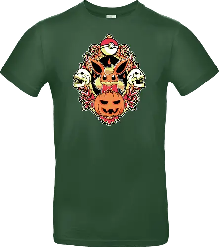 Ember Witch Of The Pumpkin Patch - fire spirit, spooky fanart, flame aesthetic, halloween chibi, anime birthday gift, dark kawaii, autumn creature, otaku shirt - Standard T-Shirt