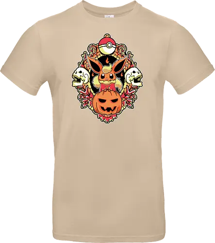 Ember Witch Of The Pumpkin Patch - fire spirit, spooky fanart, flame aesthetic, halloween chibi, anime birthday gift, dark kawaii, autumn creature, otaku shirt - Standard T-Shirt