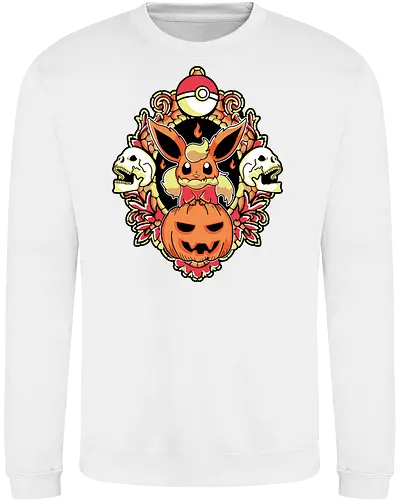 Ember Witch Of The Pumpkin Patch - fire spirit, spooky fanart, flame aesthetic, halloween chibi, anime birthday gift, dark kawaii, autumn creature, otaku shirt - Sweatshirt