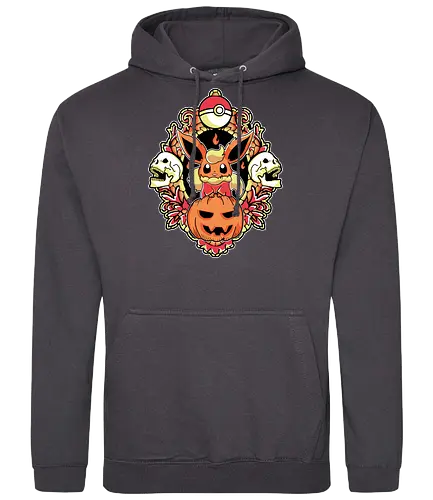 Ember Witch Of The Pumpkin Patch - fire spirit, spooky fanart, flame aesthetic, halloween chibi, anime birthday gift, dark kawaii, autumn creature, otaku shirt - Standard Hoodie