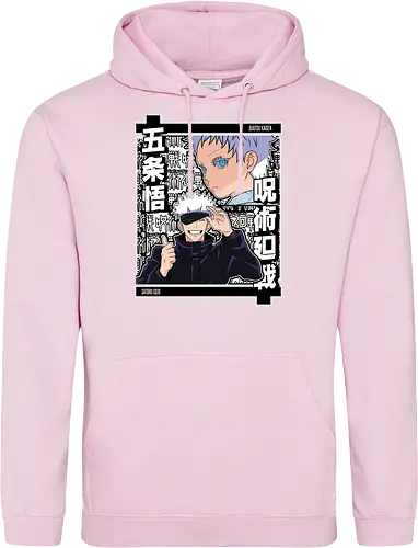 Satoru Gojo Jujutsu Unleashed - Satoru Gojo, Jujutsu, strongest sorcerer, anime gift, otaku, sticker style, black and white, jjk fan - Standard Hoodie