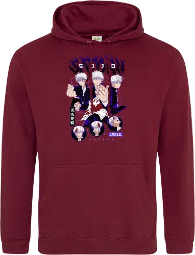Gojo Squad Jujutsu Collage - Jujutsu, Gojo collage, sorcerer squad, anime fan gift, otaku culture, red and white, manga panel style, jjk characters - Standard Hoodie